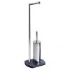 Trafalgar Anthracite Marble Effect Freestanding Toilet Roll & Toilet Brush Holder