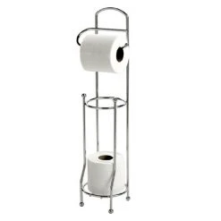 Basic Freestanding Toilet Roll Holder & Spare Roll Holder