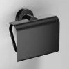 Venice Black Toilet Roll Holder with Cover -FlushPro Shop VBLKA08 P