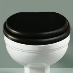 Silverdale BTW Traditional Luxury Ebony Black Wooden Toilet Seat