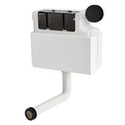 Venice Concealed WC Cistern with Black Push Button Flush