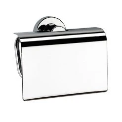 Venice Chrome Toilet Roll Holder with Cover