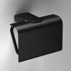 Venice Square Black Toilet Roll Holder with Cover -FlushPro Shop VSQBLK73 P