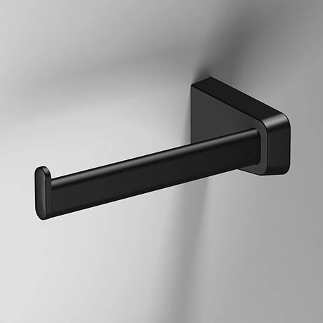 Venice Square Black Left Hand Toilet Roll Holder 3 Venice Square Black Left Hand Toilet Roll Holder