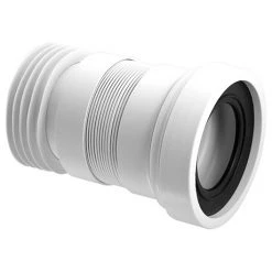 McAlpine Straight Flexible WC Pan Connector - Length 100-160mm - WC-F18R