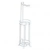 White Wire Freestanding Toilet Roll & Spare Paper Holder 2 White Wire Freestanding Toilet Roll & Spare Paper Holder -FlushPro Shop WFTRSPW P