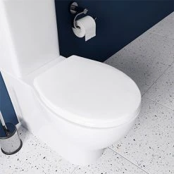 Croydex Anti-Bacterial Polypropylene Toilet Seat with Slow-Close Hinge - White