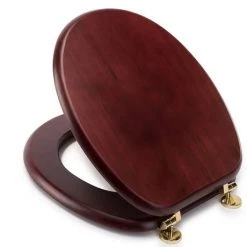 Croydex Mahogany Effect Solid Wood Toilet Seat with Brass Effect Fixings 10 Croydex Mahogany Effect Solid Wood Toilet Seat with Brass Effect Fixings -FlushPro Shop WL515202 ai2 460
