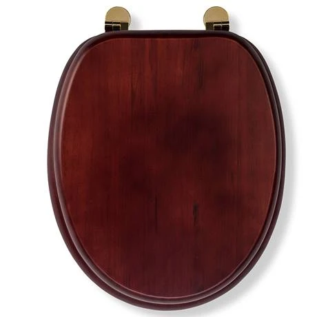 Croydex Mahogany Effect Solid Wood Toilet Seat with Brass Effect Fixings 6 Croydex Mahogany Effect Solid Wood Toilet Seat with Brass Effect Fixings - Image 4
