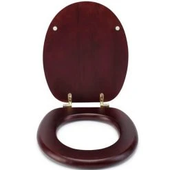 Croydex Mahogany Effect Solid Wood Toilet Seat with Brass Effect Fixings 12 Croydex Mahogany Effect Solid Wood Toilet Seat with Brass Effect Fixings -FlushPro Shop WL515202 ai4 460