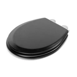 Croydex Lene Black Flexi-Fix Toilet Seat with Soft Close and Quick Release - WL601121H -FlushPro Shop WL601121H D1 460
