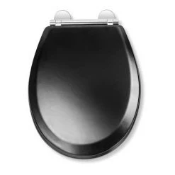 Croydex Lene Black Flexi-Fix Toilet Seat with Soft Close and Quick Release - WL601121H -FlushPro Shop WL601121H D2 460