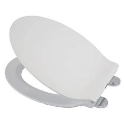 Croydex Flexi-Fix Michigan White Anti-Bacterial Toilet Seat with Soft Close and Quick Release - WL601622H