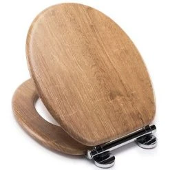 Croydex Flexi-Fix Ontario Teak Effect Anti-Bacterial Toilet Seat with Soft Close and Quick Release - WL602086H -FlushPro Shop WL602086H ai2 460