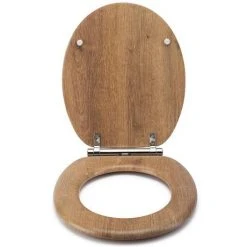 Croydex Flexi-Fix Ontario Teak Effect Anti-Bacterial Toilet Seat with Soft Close and Quick Release - WL602086H -FlushPro Shop WL602086H ai3 460