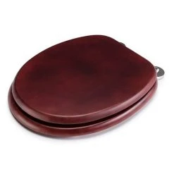 Croydex Flexi-Fix Davos Mahogany Effect Solid Pine Anti-Bacterial Toilet Seat - WL602252H -FlushPro Shop WL602252H ai4 460