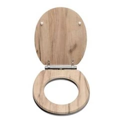 Croydex Corella Grey Oak Effect Flexi-Fix Toilet Seat with Soft Close and Quick Release - WL605231H -FlushPro Shop WL605231H D2 460