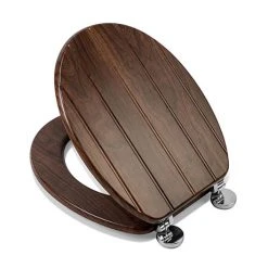 Croydex Molvena Walnut Effect Flexi-Fix Toilet Seat - WL610477H