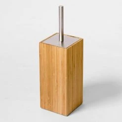 Wooden Toilet Brush & Holder Bamboo -FlushPro Shop WTBHBB D1 460
