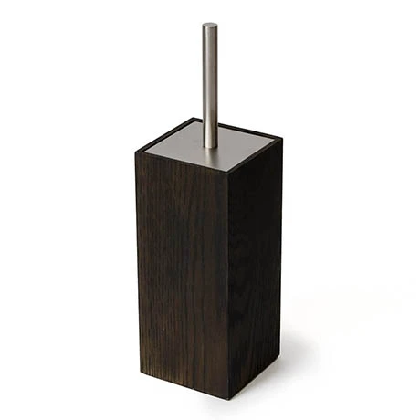 Wooden Toilet Brush & Holder Dark Oak 3 Wooden Toilet Brush & Holder Dark Oak