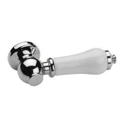 Imperial Chrome & White Ceramic Cistern Lever Handle