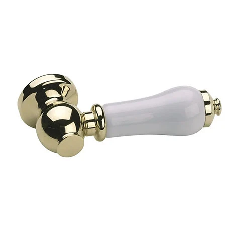 Imperial Antique Gold Cistern Lever Handle with White Ceramic Handle 3 Imperial Antique Gold Cistern Lever Handle with White Ceramic Handle