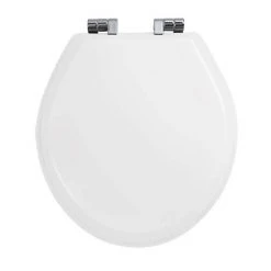 Imperial Oval Soft Close Toilet Seat with Chrome Hinges - Gloss White