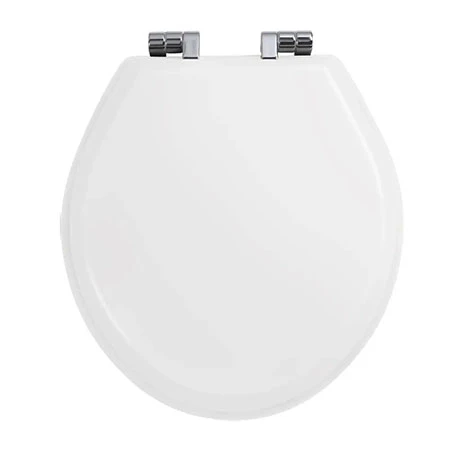 Imperial Oval Soft Close Toilet Seat with Chrome Hinges - Gloss White 3 Imperial Oval Soft Close Toilet Seat with Chrome Hinges - Gloss White