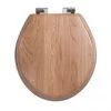 Imperial Oval Soft Close Toilet Seat with Chrome Hinges - Natural Oak