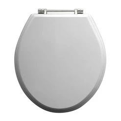 Imperial Oval Standard Toilet Seat with Chrome Hinges - Gloss White