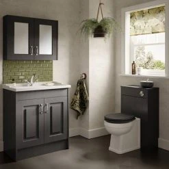 York Dark Grey Top Fixing Soft Close Toilet Seat -FlushPro Shop YRKTSG d1 460